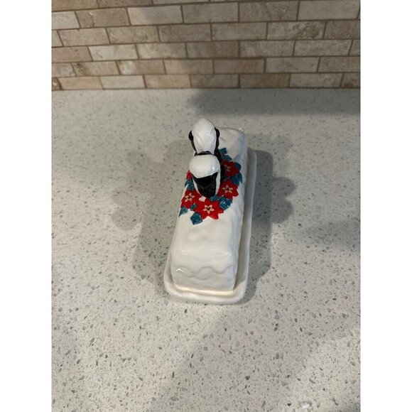 Disney's‎ "Flower" Skunk Bambi Ceramic Butter Dish Christmas Holiday Dinner - Picture 3 of 6